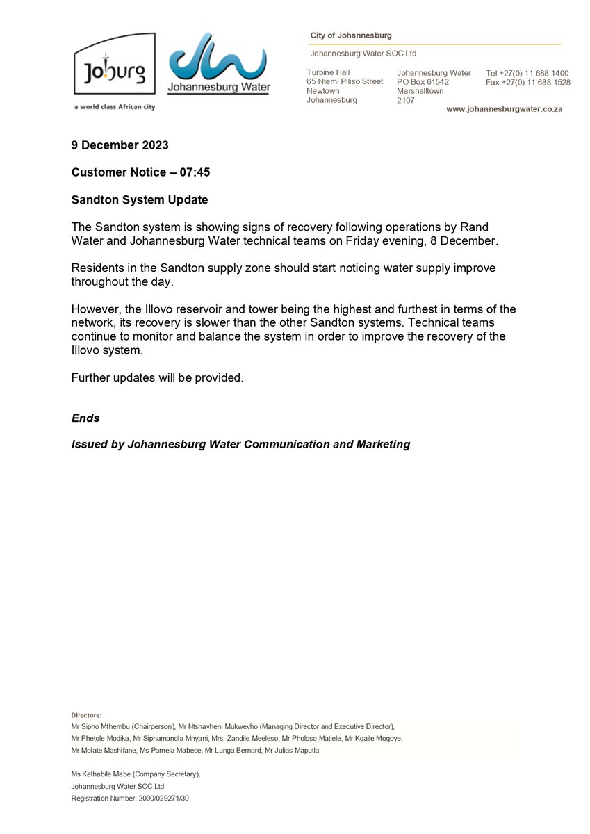 Johannesburg Water tweet media