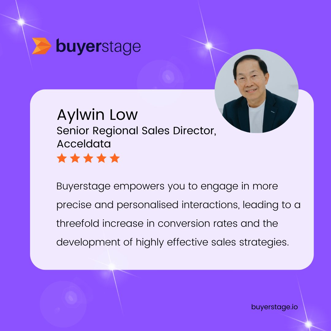 buyerstageio's tweet image. Embracing progress with @Buyerstageio

Here is what Aylwin Low has to say about Buyerstage.

His kind words are a great motivation for our entire team and has lit up our journey 💥

buyerstage.io

#StartupJourney #Buyerstage #Saassales #buyerenablement #buyerexperience