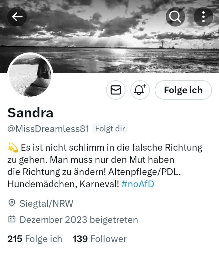 Mein neuer Account, da ich Euch nicht auf das neue Handy umziehen konnte.
In zwei Wochen wird der hier zugemacht.
Ich hoffe ihr folgt dem neuen Account, möchte Euch nicht missen. <a href="/MissDreamless81/">Ritterin der Seifenblasen</a>