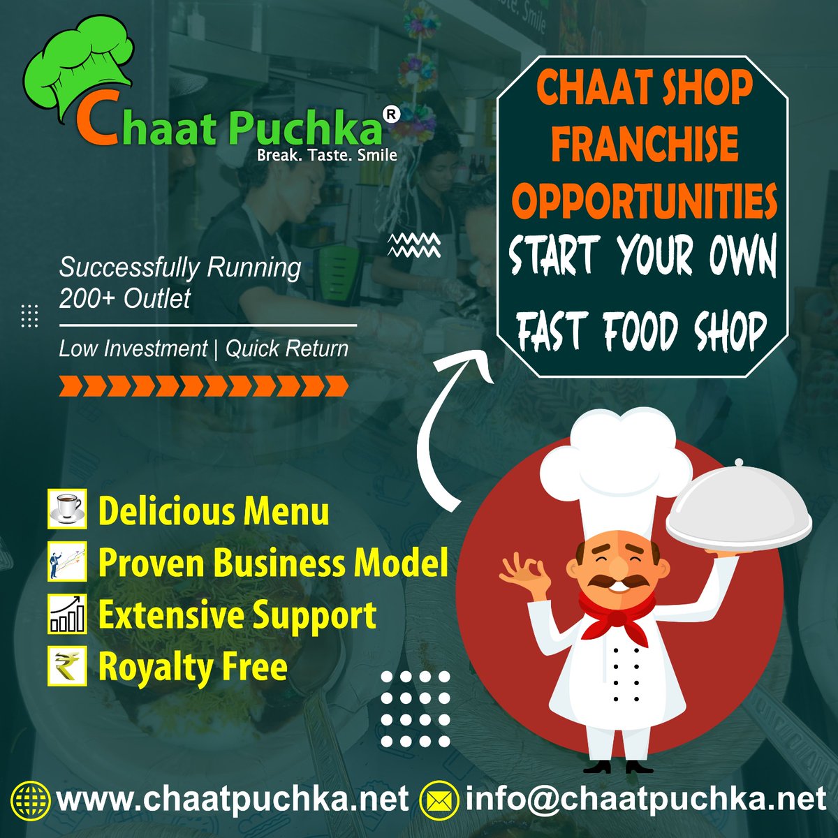 Chaat Puchka is one of the best cafe stores, with a delicious menu, comprehensive training, and full marketing support👍😊😊
.
#visitchaatpuchka #chaatpuchka #foodie #foodlover #chaat #franchiser #fastfood #streetfood #franchise #famousbrand #foodbusiness #foodfranchise #business