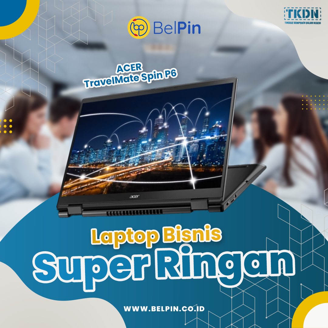 Maksimalkan produktivitas bisnis Anda dengan Acer TravelMate Spin P6 – laptop bisnis super ringan yang menyelaraskan kecanggihan dan mobilitas. Desain yang elegan, kinerja tinggi, dan fleksibilitas maksimal untuk mendukung perjalanan bisnis Anda. 

#AcerTravelMate #BisnisRingan