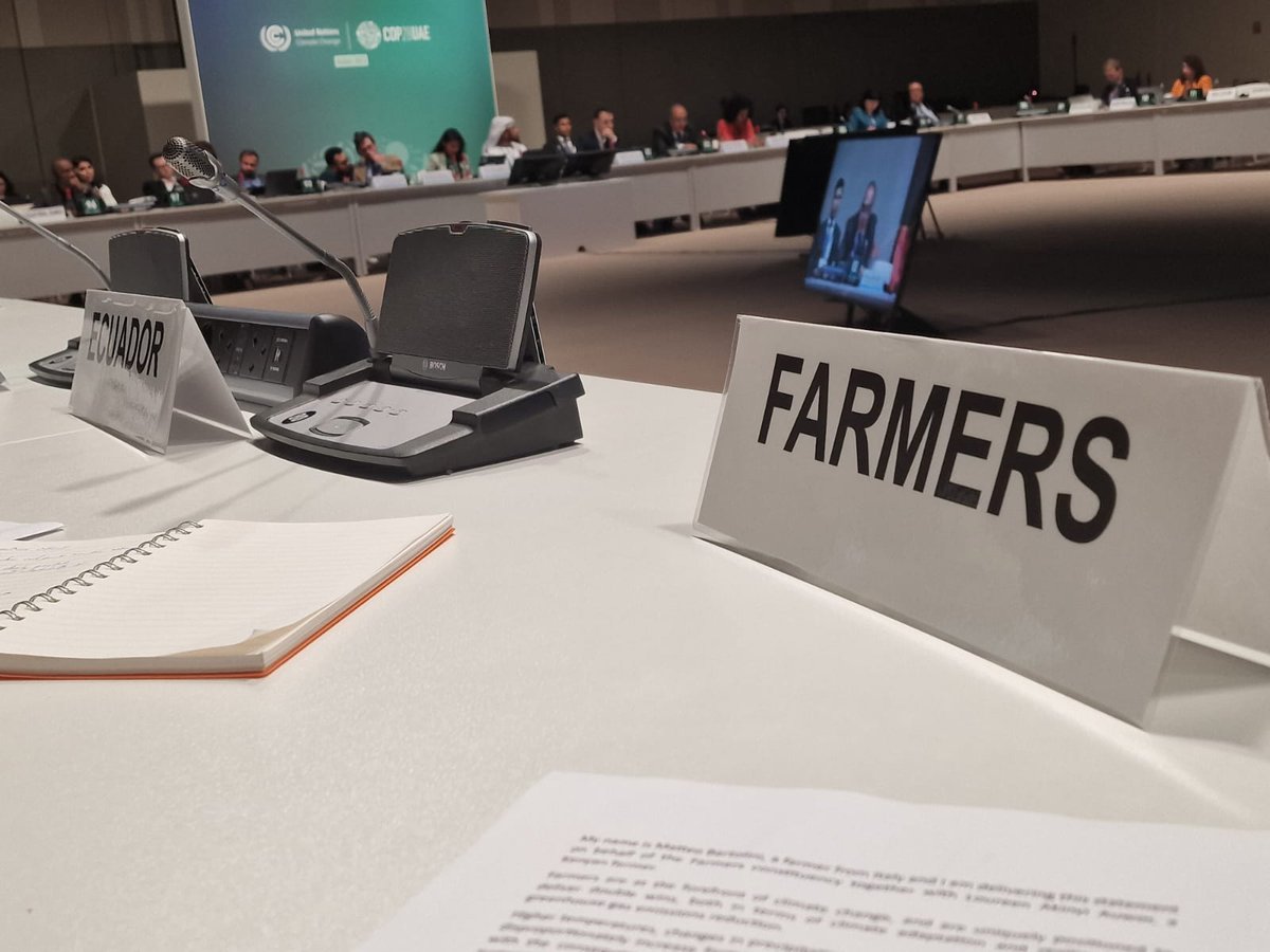 kenaff_farmers's tweet photo. At the High Level Ministerial Dialogue on Climate Finance @COP28_UAE, Ms. Awuor (KENAFF) and Mr. Bartolini (Italy) reiterated the need to increase and unlock new and inclusive climate finance for smallholder farmers.

#ClimateFinance #ClimateEmergency #COP28 @worldfarmersorg https://t.co/O9nowunSBo