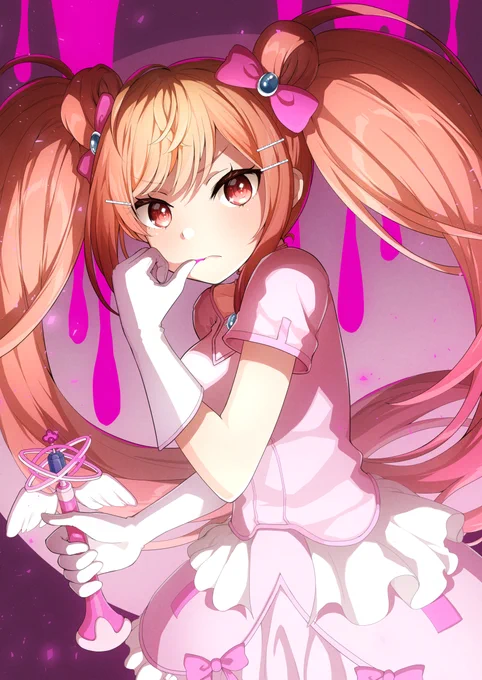 魔法少女とチョコレゐト莉々華ちゃん青くゆが所望していたので描いちゃいました…#ririkart 
