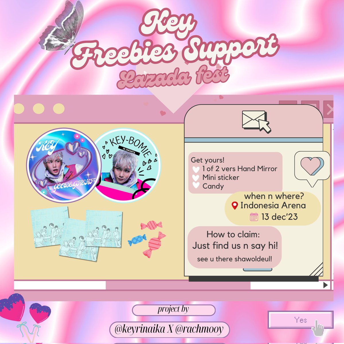 KEY at Lazada Fest 12.12 Jakarta 🎀

— Freebies Support by <a href="/Rachmooy/">am i?</a> &amp; <a href="/keyrinaika/">Karina Ika Tantri</a> 

📍exact loc and time: will be updated d-day!

—★ kindly rt &amp; likes
—★ come find us &amp; say hi

limited 50pcs only, see you there shawoldeul~!! (๑˃̵ᴗ˂̵)

#Lazada1212 #LazadaFest #KEY #키 #SHINee