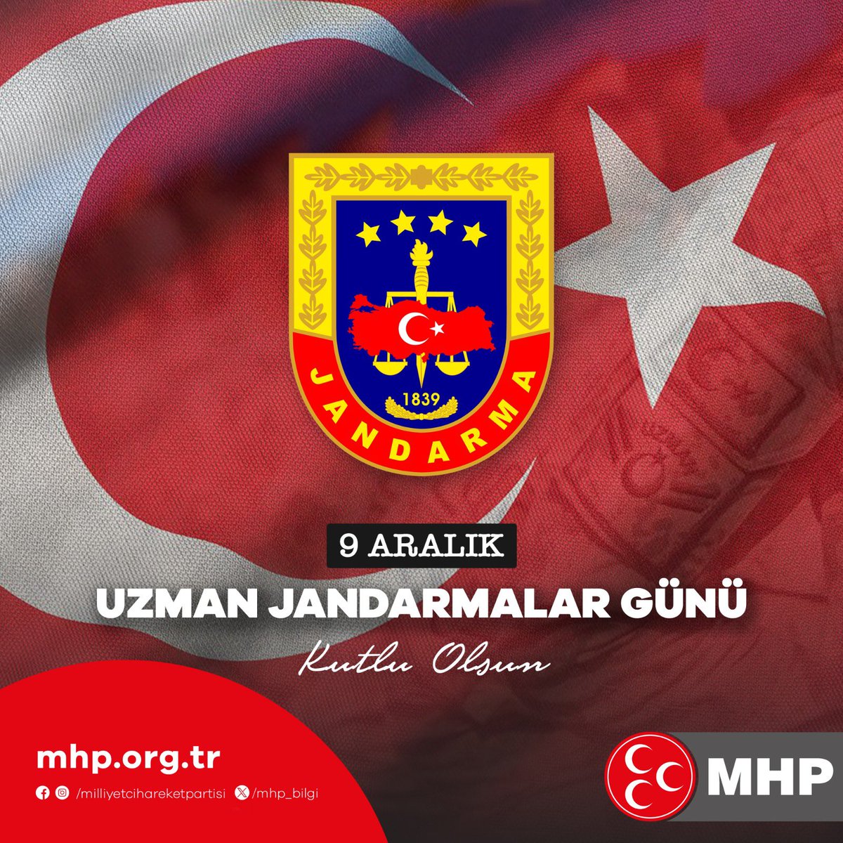 9 Aralık Uzman Jandarmalar Günümüz kutlu olsun. Aktif olarak çalışan kahramanlarımıza üstün muvaffakiyetler, emeklilik günlerini yaşayan kahramanlarımıza da huzurlu ve sağlıklı günler diliyorum. Aziz şehitlerimizi hürmet, rahmet ve minnetle yad ediyorum…Uzman Jandarmalarımızın
