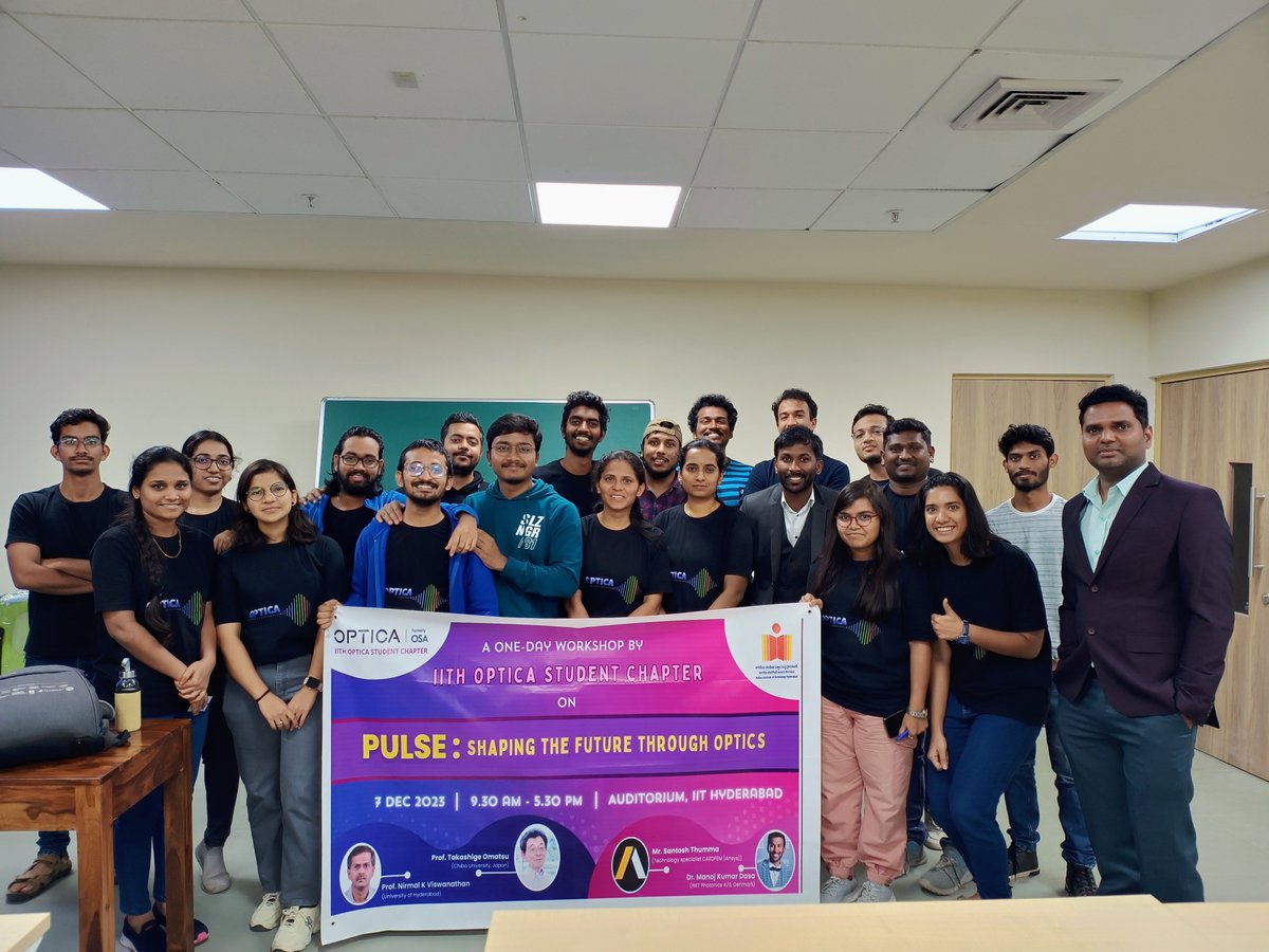 OpticaChap43730's tweet photo. Reflecting on an inspiring workshop organized by IITH OPTICA Student Chapter on 7thDec 2023! Grateful for the engaging sessions and meaningful discussions that shaped an insightful experience. #IITHOpticaStudentChapter #SuccessfulWorkshop"
@Optica https://t.co/IsL9MrHaA3
