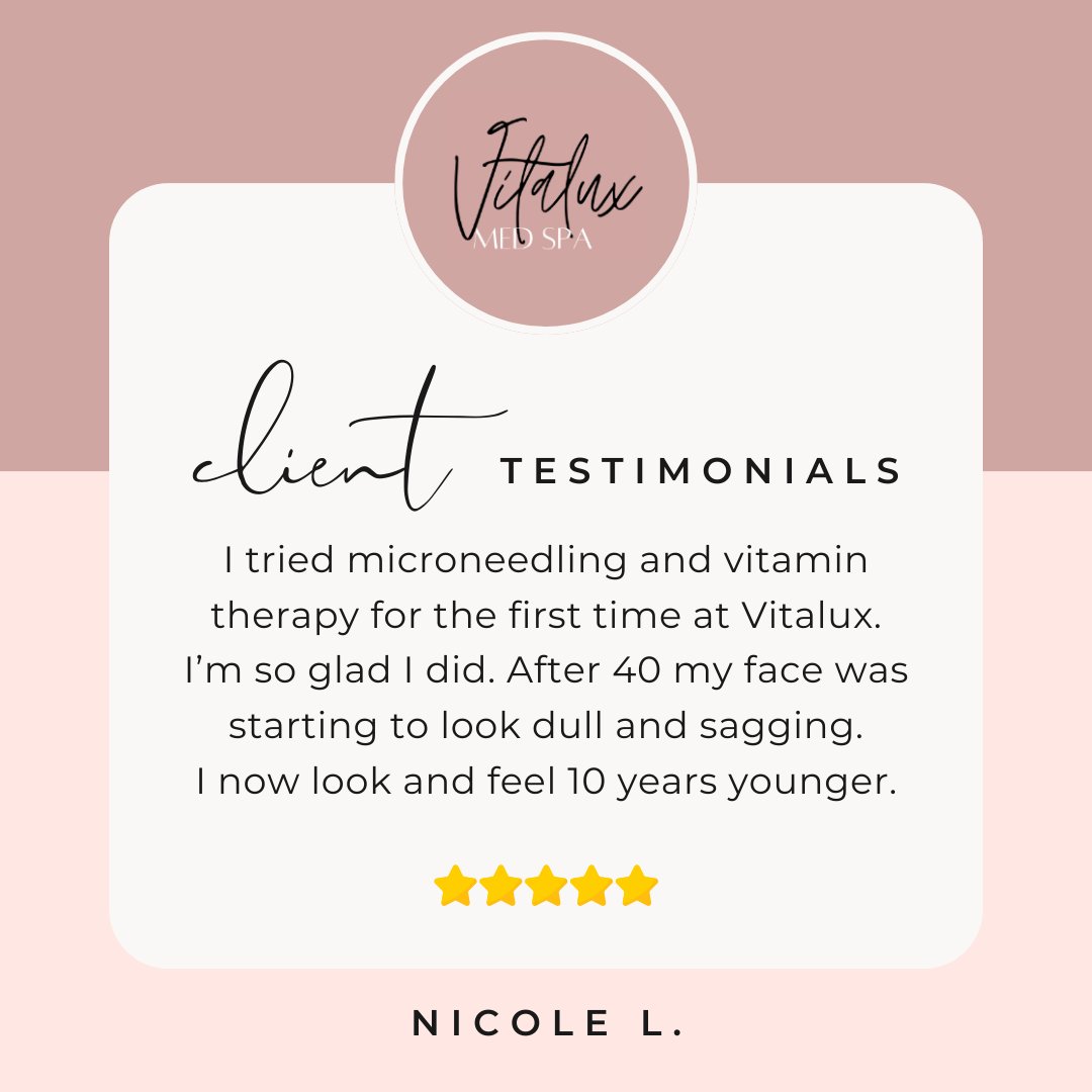 Wow! We're thrilled to hear about your unique experience with microneedling and vitamin therapy at Vitalux.

#review #feedback #testimonycustomer #customerfeedback #customerreview #testimonial #testimony #testimonials