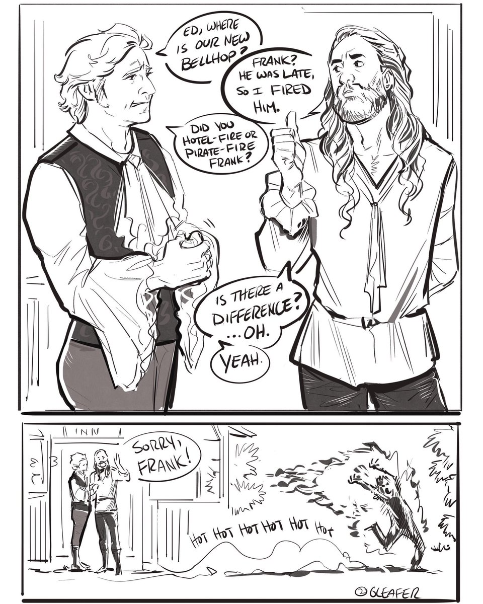 “Pirate or Hotel” fired?
#OFMDfanart 
#OFMD 
#OFMDs2
#EdandStede
#gentlebeard 
#ComicArt