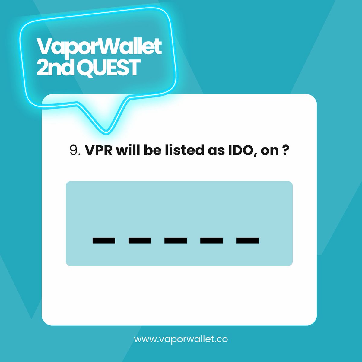 vaporfund's tweet photo. 📢 $100 give away ALERT!🔥 24 Hours    
✅RT &amp; Follow @vaporwallet 
✅Tag 3 Friends    
✅Comment with your answer with   
#VaporWallet #VPR https://t.co/5pltqMeCeY