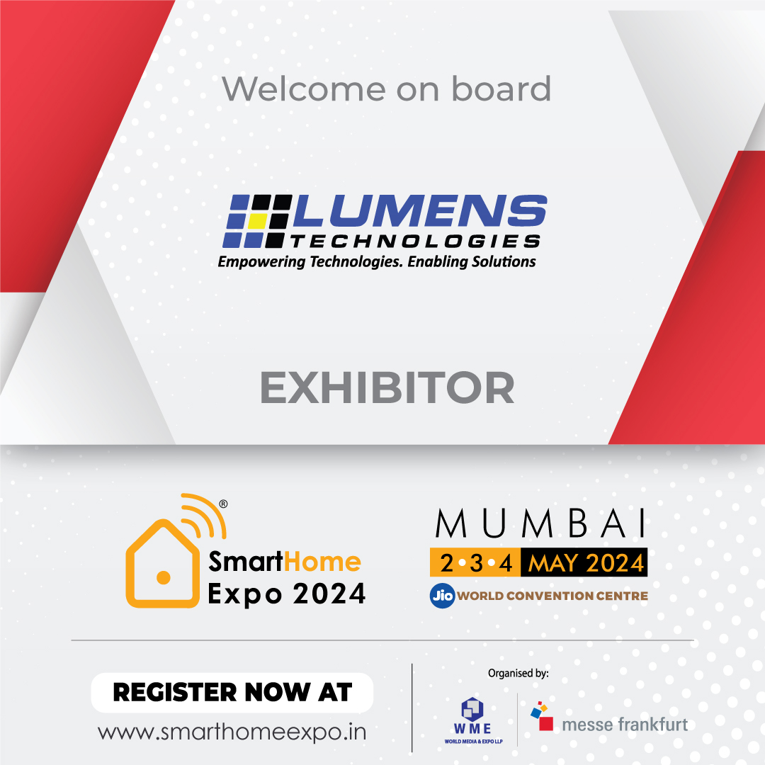 expo_smart's tweet image. We are thrilled to extend a warm welcome to @lumens_tech   for their participation in the forthcoming 5th Edition of the Smart Home Expo. This exciting event is set to unfold at the prestigious Jio World Convention Centre in Mumbai.  

#SmartHomeExpo #LumensTech #Exhibition