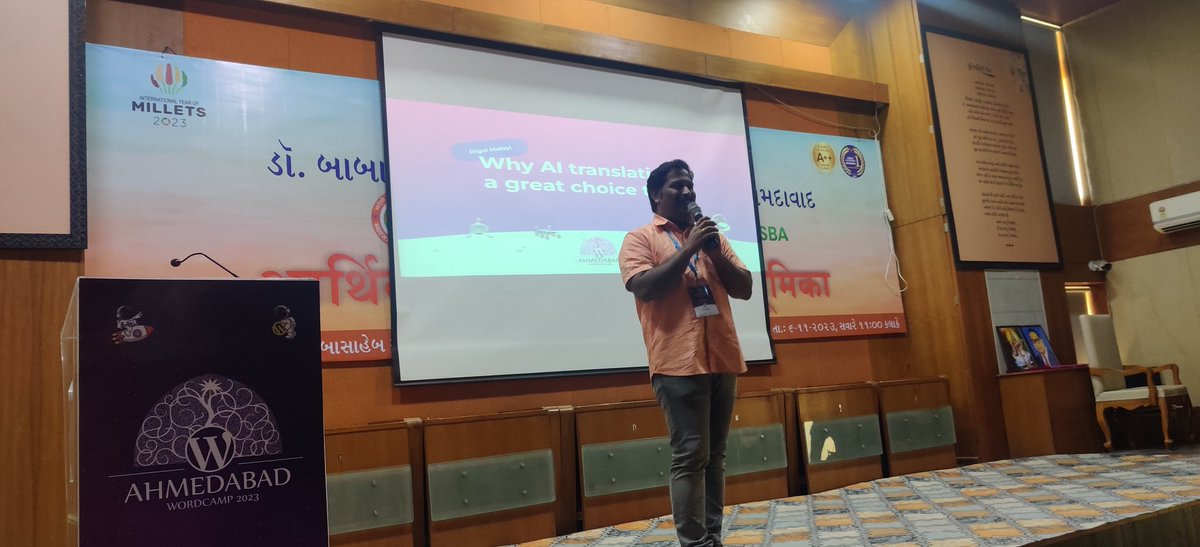 Nikita Sawarkar | Content Writer (@nikisawarkar) on Twitter photo Why is AI translation better?
All the #contentwriters assemble at <a href="/WCAhmedabad/">WordCamp Ahmedabad</a> for the session by <a href="/mbigul/">Bigul Malayi</a> about how AI translation have improved overtime and why you should use it!
#WCAhmedabad #WordPress #ArtificialInteligence #AI Why is AI translation better?
All the #contentwriters assemble at <a href="/WCAhmedabad/">WordCamp Ahmedabad</a> for the session by <a href="/mbigul/">Bigul Malayi</a> about how AI translation have improved overtime and why you should use it!
#WCAhmedabad #WordPress #ArtificialInteligence #AI