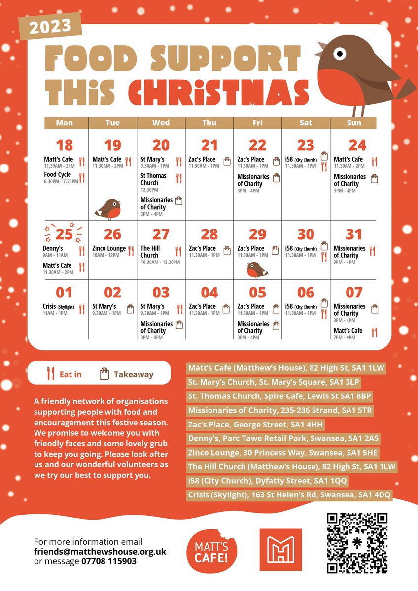 Help is on hand for those who may need some support this Christmas time in Swansea. Please share <a href="/MattsHouseSA1/">Matthew's House</a> <a href="/SwanseaCouncil/">Swansea Council</a> <a href="/carolynharris24/">Carolyn Harris</a> <a href="/MikeHedgesAM/">Mike Hedges</a>