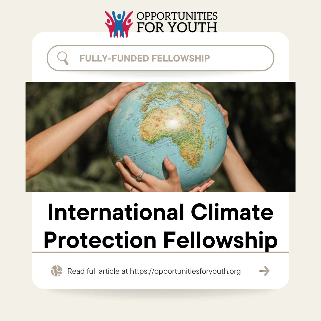 opportunitiesfy's tweet photo. πApply for the International Climate Protection Fellowship by Feb 1, 2024!
π Unlock a 12-24 month project in Germany
π‘ Benefits:
Monthly stipend up to β¬2,670
π Apply now: https://t.co/YcxS14B1rv
#ClimateProtection #FellowshipOpportunity #Fellowship #openforapplication https://t.co/sMP4DhX2fw