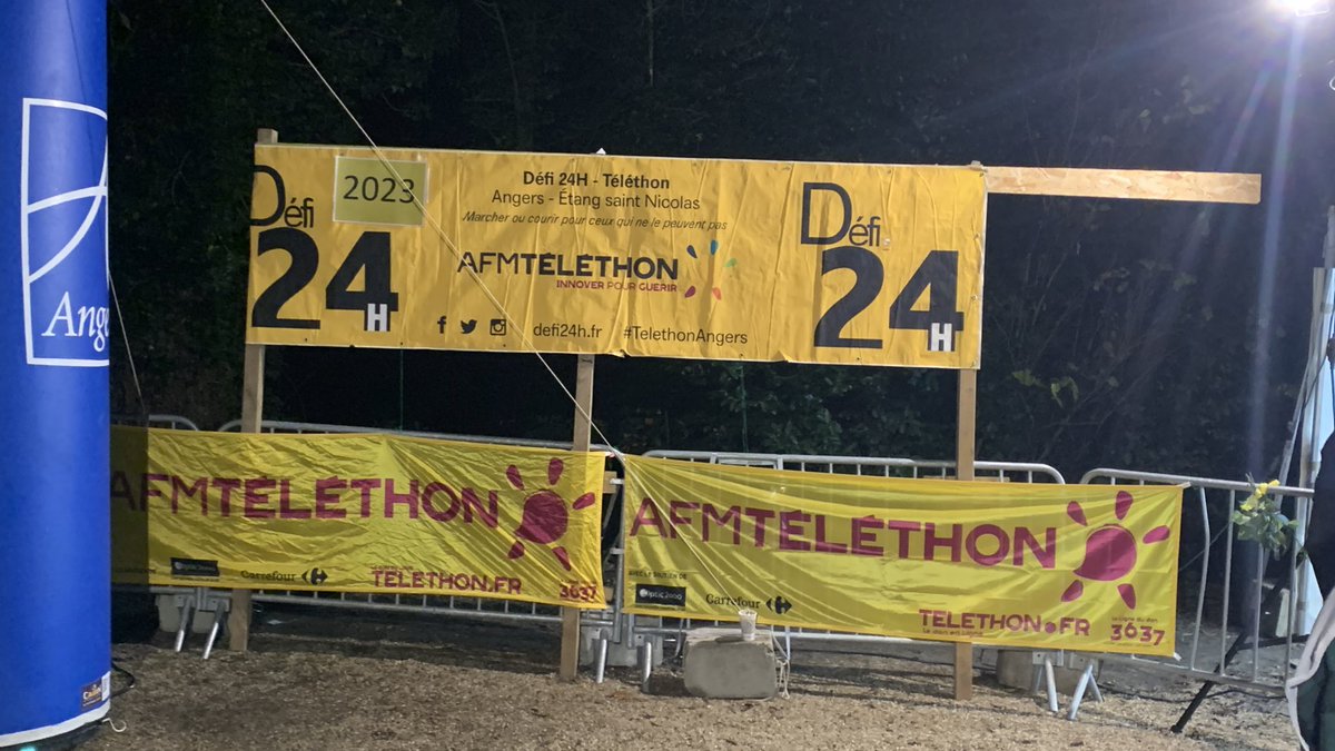 🤜🏼🤛🏼Une nouvelle fois embarqués par <a href="/PacoOnLacheRien/">Paco</a> et tous les bénévoles de l’association <a href="/Defi_24H/">Défi 24H Téléthon</a>, nous sommes nombreux à marcher ou courir ce vendredi et samedi à l’étang St-Nicolas d’<a href="/Angers/">Ville d'Angers</a> pour soutenir le #Telethon2023 !

🙏🏼👏🏼La team #Defi24h pour votre engagement total