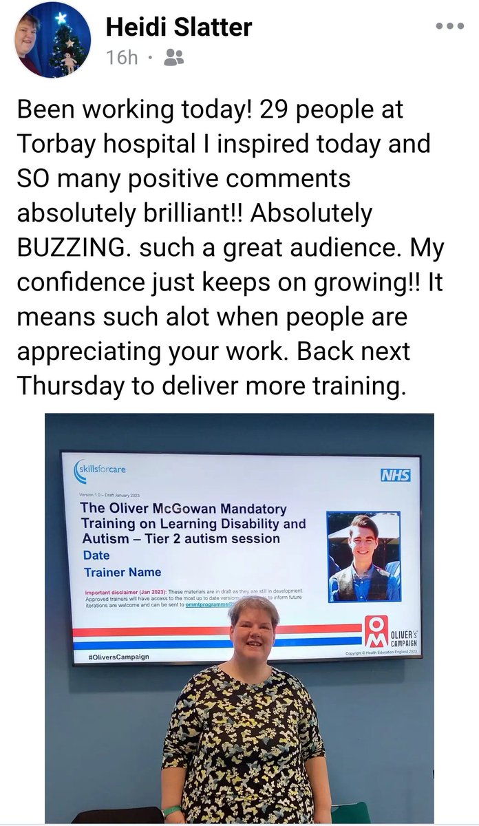 #Oliverscampaign @devonsylvia @pspicer01 The Oliver McGowan Mandatory training on learning disability & Autism is & always has been led by people with lived experience It offers real paid employment opportunities for neurodivergent people I see posts like Heidi every day