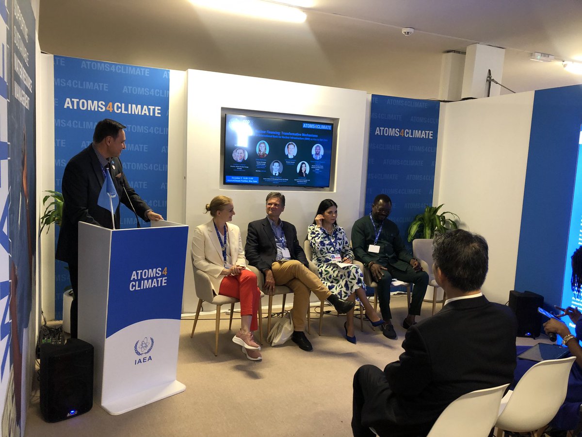 At #COP28 today, experts from EU, Ghana, Romania and USA said #nuclearpower for #netzero needs access to private capital and support from global financial institutions. #Atoms4Climate