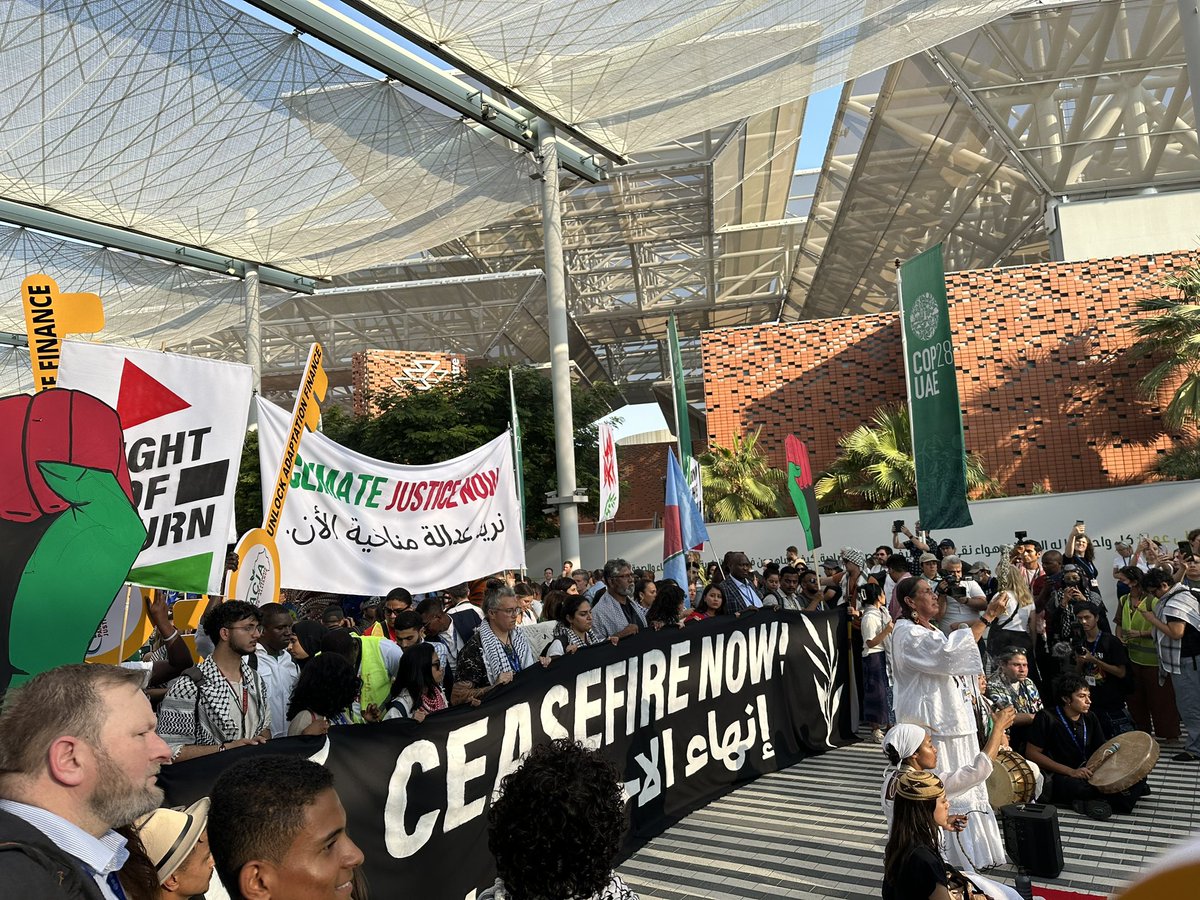The Global Day of Action March at #COP28 has just begun 🔥 We will #Fight4ClimateJustice! ✊🏽✊🏻✊🏿