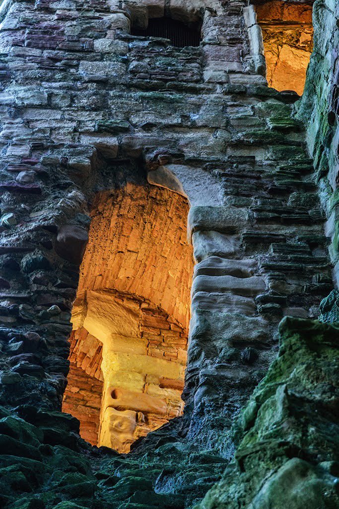 Sunlight in the corridors of Tantallon.