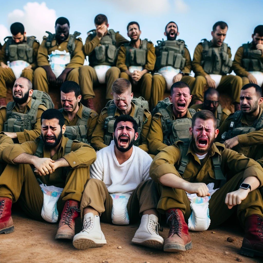 IsraelDefenseF's tweet photo. Our North Gaza division took a break from fighting to take a group photo.

For some reason, none of them wanted to smile for the camera. https://t.co/Ie9BYcEtsL