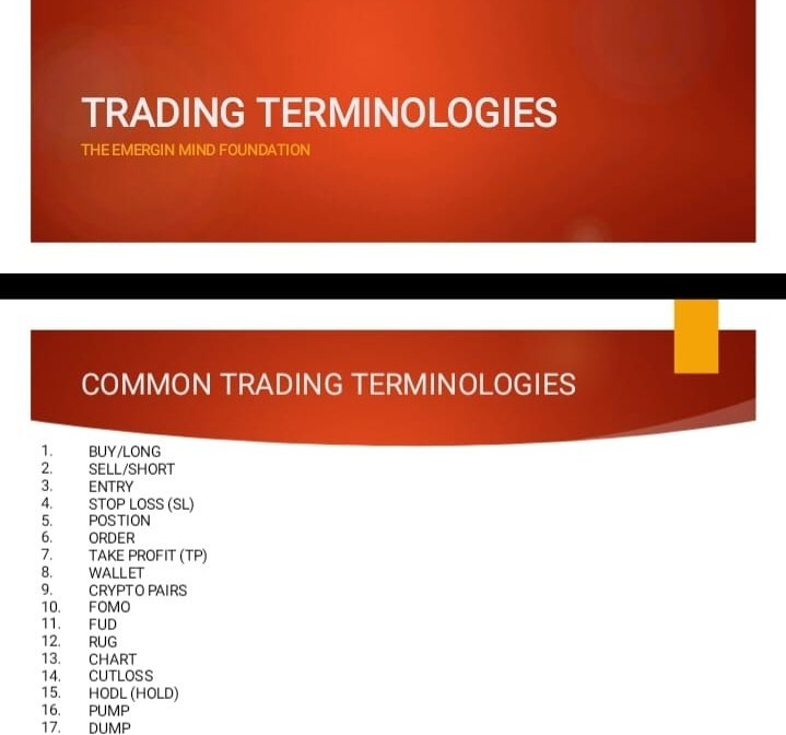 Learnt some trading terminologies @Tem_Foundation as shown below tutored by @geekdezign.🤭🤗
#web 3 # crypto trading #crypto