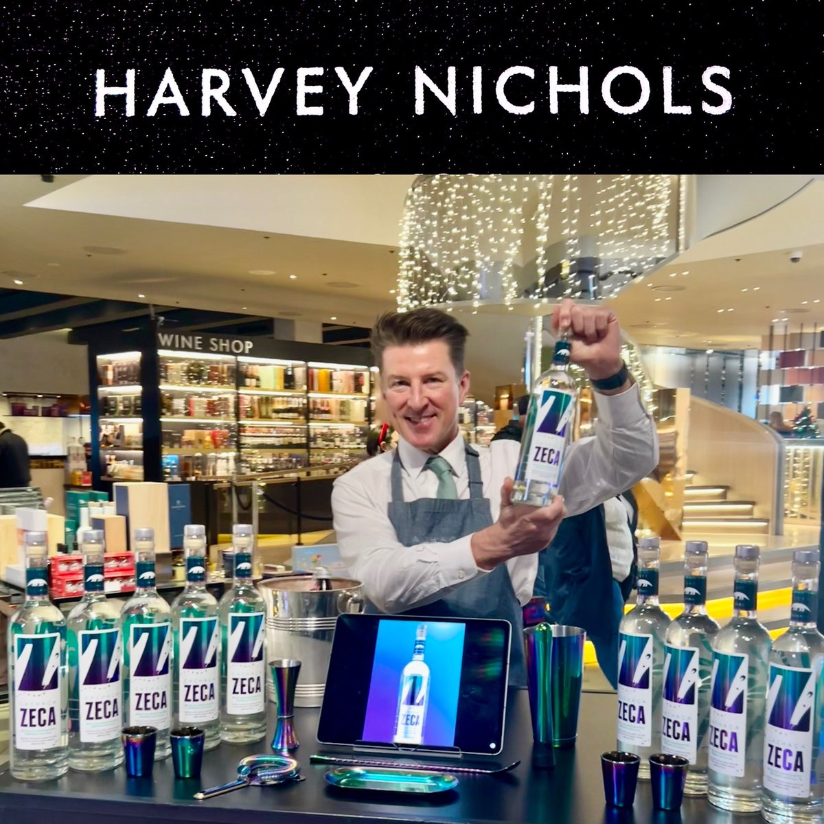 OfficialZECA's tweet photo. Another day, another Harvey Nichols. This time, the dynamic city of Birmingham. Try ZECA mini drinks with us today until 7pm. #cachaçachristmas https://t.co/C1TrYLYBJD