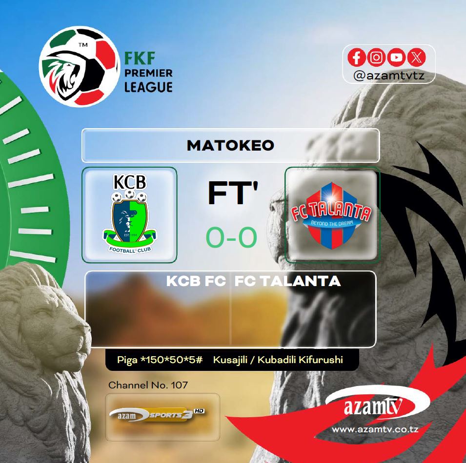 azamtvtz's tweet photo. MATOKEO: #FKFPL: Hakuna mbabe...
FT: KCB FC 0-0 FC Talanta
#LigiKuuKenya #FKFPremierLeague #LigiKuu #KCBFCTalanta #KCBFC #FCTalanta #KCBTalanta https://t.co/wnbrue2kw7