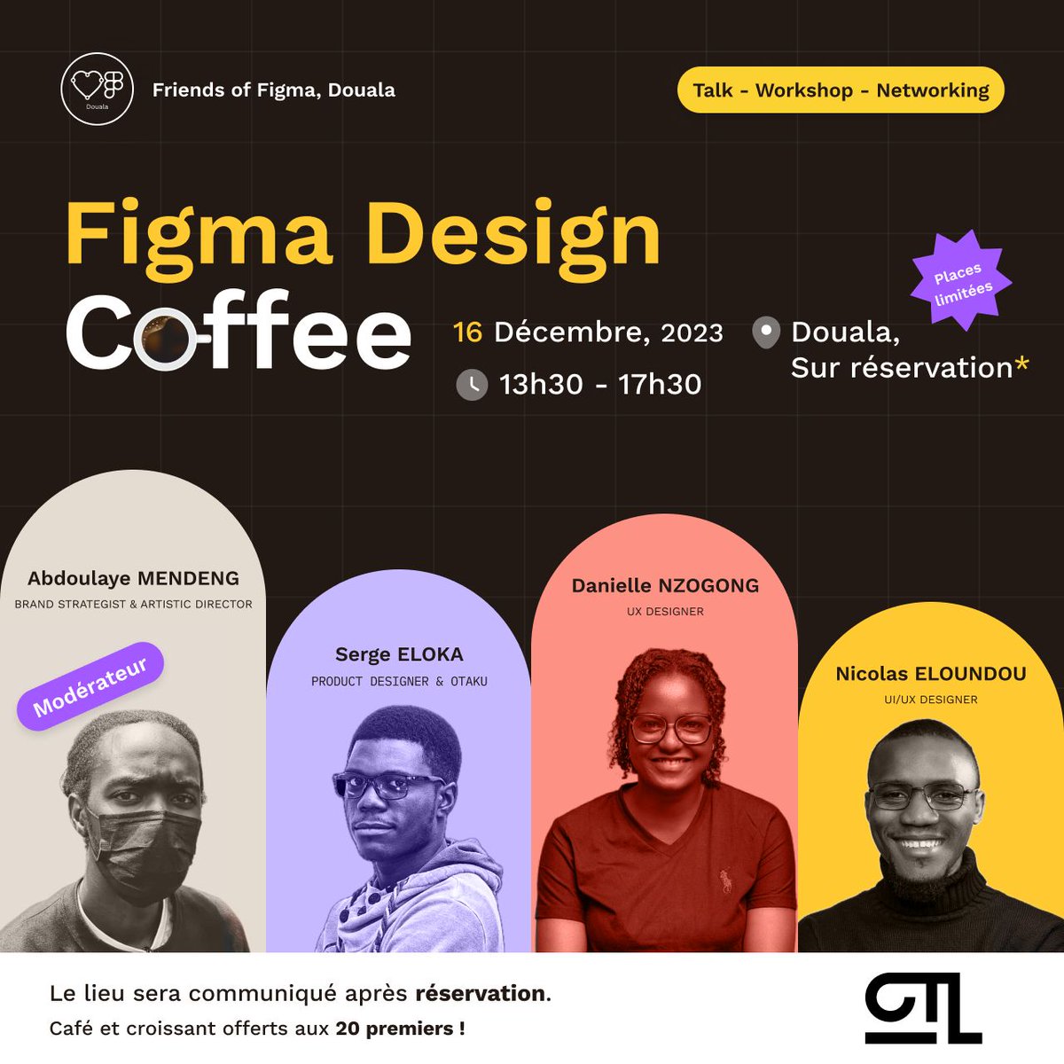 fof_douala's tweet photo. Hello les Figmates!
Le FOF Douala vous invite à un rendez-vous inédit ce mois.
Un Figma - Design Coffee pour discuter de la valeur des designs principles, la gestion humaine dans les projets et plus encore.
#FOFDouala
Places limitées 👇🏾:
https://t.co/92w75BkwOx https://t.co/wl3PSKyioT