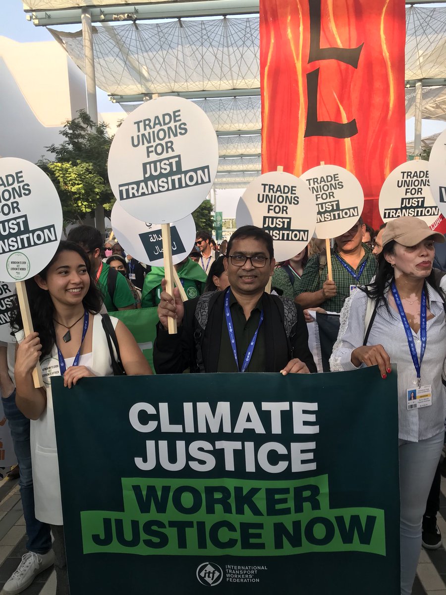 Today is the Global Day of Action at #COP28, people around the world are uniting to demand an equitable & just transition from the Fossil fuel industry to a sustainable, safe and resilient future in which no one is left behind. #Fight4ClimateJustice