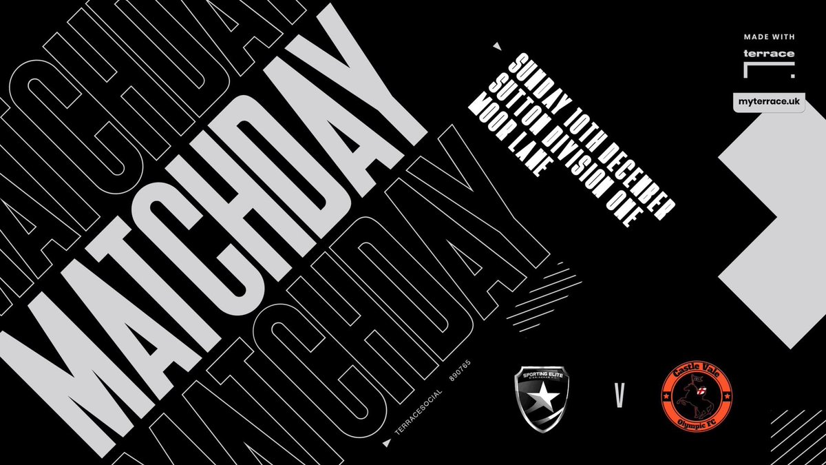 𝐌𝐀𝐓𝐂𝐇𝐃𝐀𝐘..

📆| Sun 10th December
🏆| League fixture 
🆚| Castle Vale 
⏰| 10:30 KO. 
📍| Moor Lane 

UTS 🩶