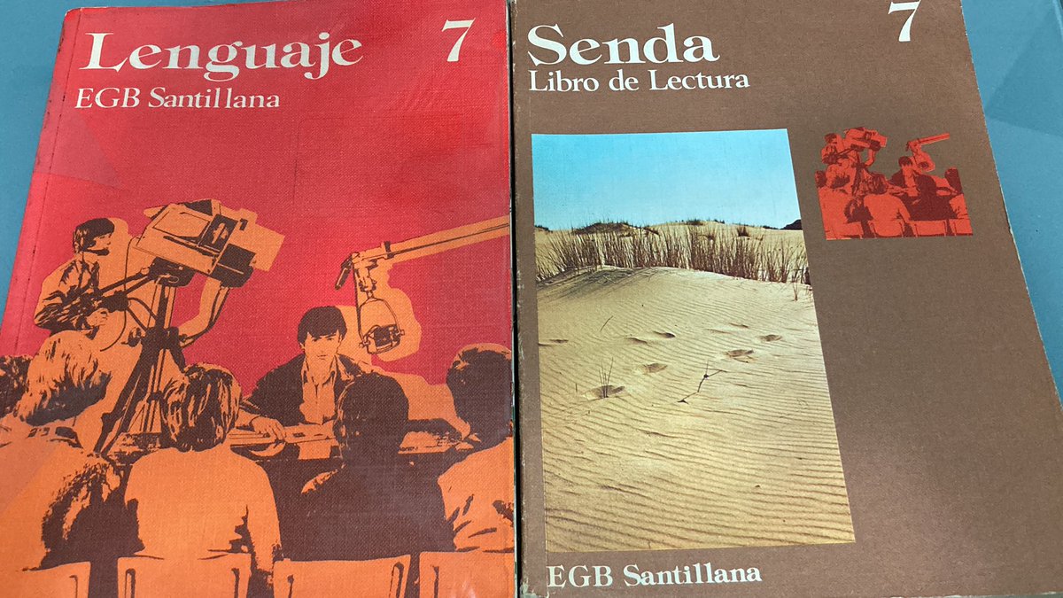 danivillacastin's tweet photo. En la serie de tuits de “no todo tiempo pasado fue mejor, pero lo de ahora es una p. mierda”, echamos un vistazo a esta pareja: Lenguaje y Senda de 7° de EGB (equivalente a 1° ESO): https://t.co/VtTAHwKYmI