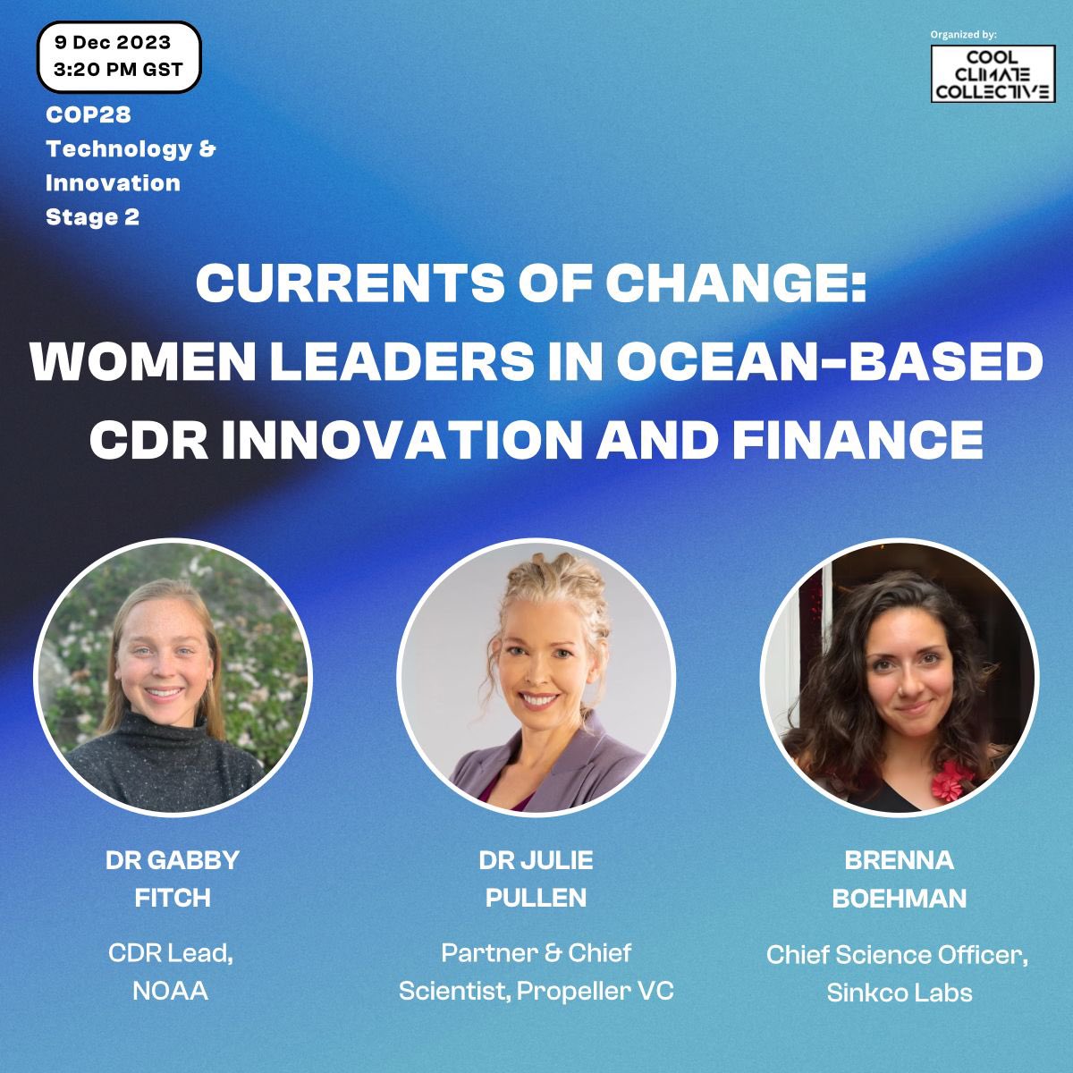 At #COP28 and into #CDR or #marineCDR? Attend our panel TODAY in the Green Zone - Tech Innovation Stage 2, 3:20 PM! 
With excellent speakers @NOAA @PropellerOcean
I will speak on potential for carbon storage in marine sediments, informed by my PhD research & work w/ Sinkco Labs!