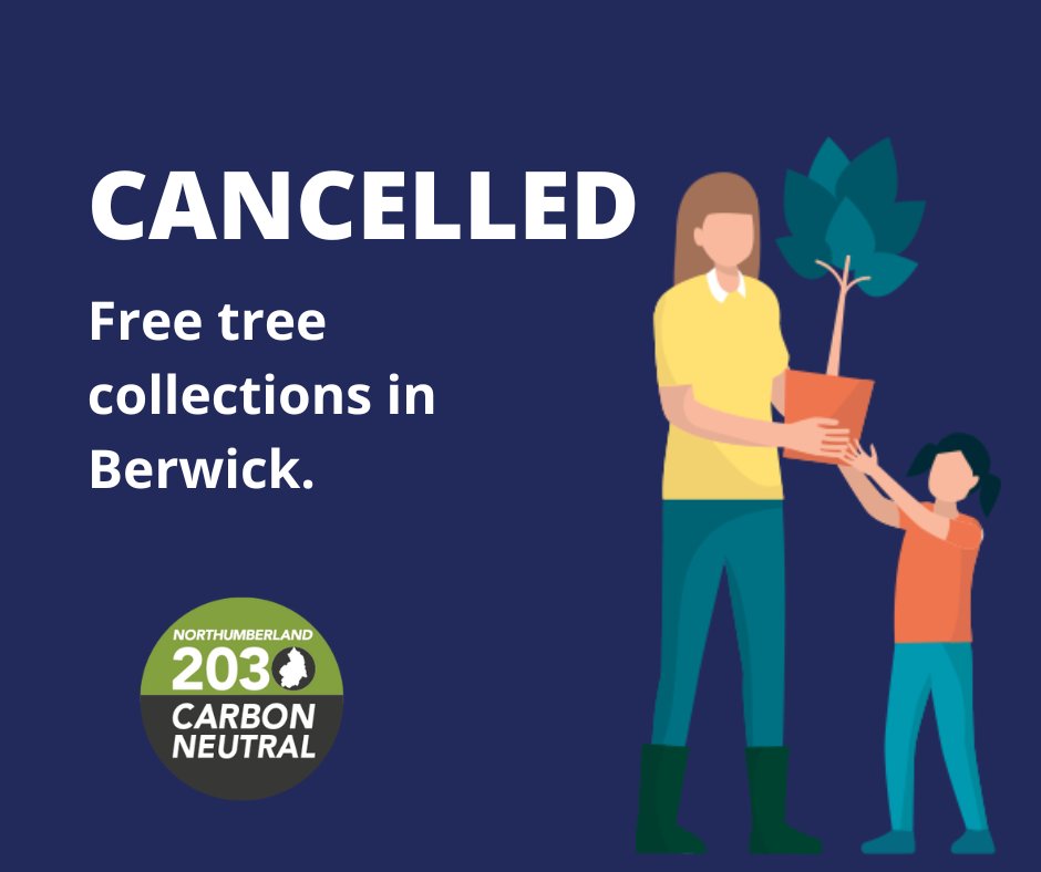 N_landCouncil's tweet photo. 📣We're sorry to say that due to staff sickness, we've had to cancel our free tree collections in Berwick today (Sat 09 Dec).❌

We'll be in touch soon with a new collection date as soon as possible. Please, don't make the trip today. Apologies for any inconvenience caused. https://t.co/9hqC9CwJi7