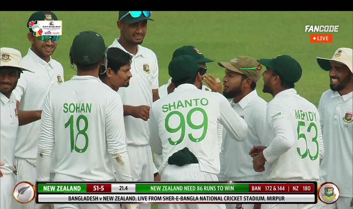They're doing it, Bangladesh needs 4 more wickets to do the magic. PCB should learn from BCB, how to utilize home conditions. 

#BangladeshCricketTeam #BANvsNZ