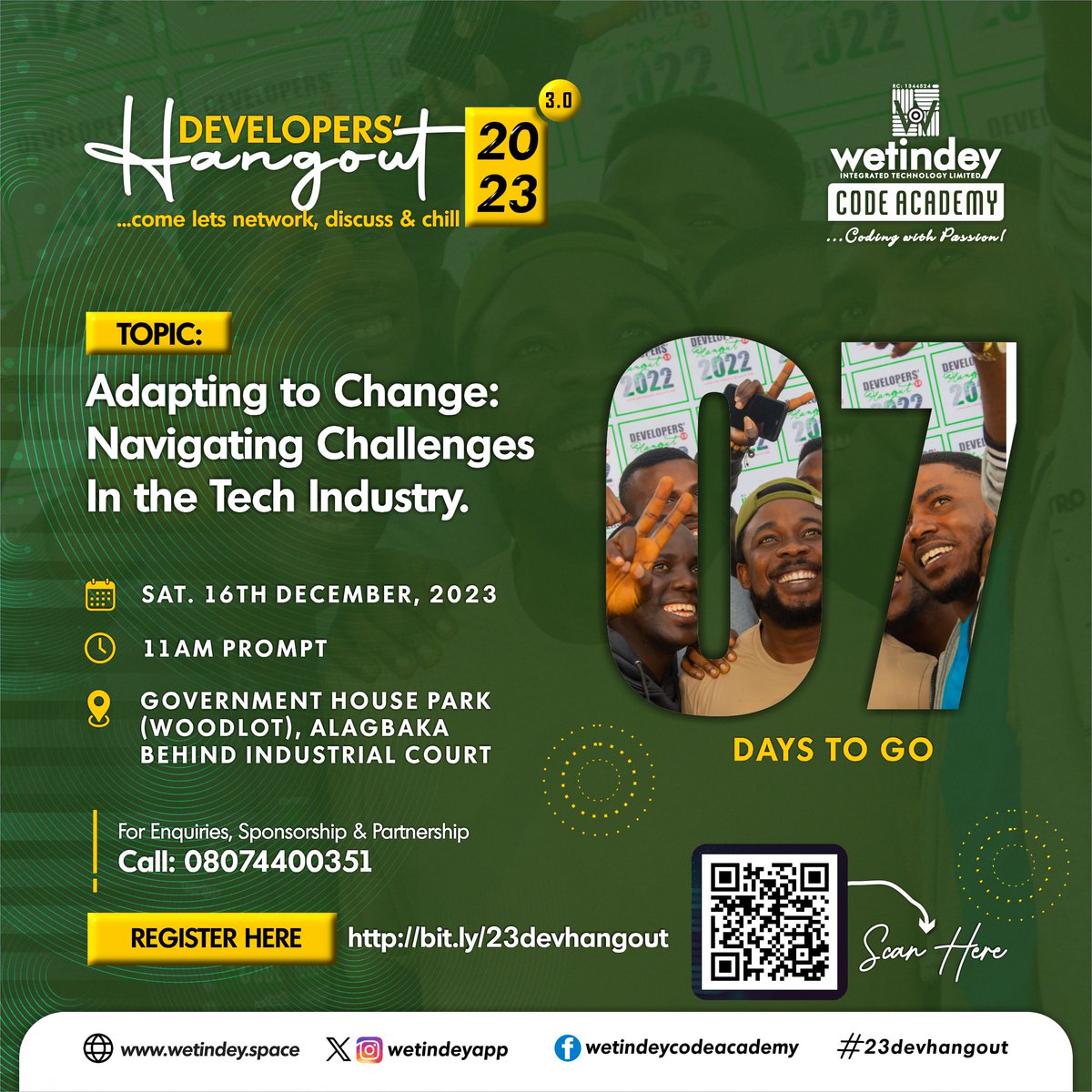 wetindeyapp's tweet photo. Are you ready!
Our annual Developers' Hangout is here!
A great way to foster a sense of community among ourselves and provide opportunities to network, share experiences, and learn from one another.
#23devhangout #WebDesign #webdeveloper #WebDevelopment #softwaredevelopment https://t.co/HN1WDUmo2g
