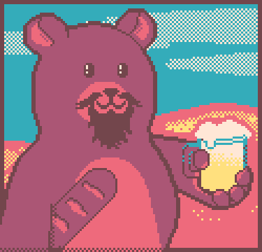Inforyack's tweet photo. 141) oh! I found me a princess.
142) "Bobby the bear with a bushy beard bought a bottle of beer and a basket of bread."
#aseprite #pixelart #ドット絵 #PixelChallenge https://t.co/rpSK4hB09B