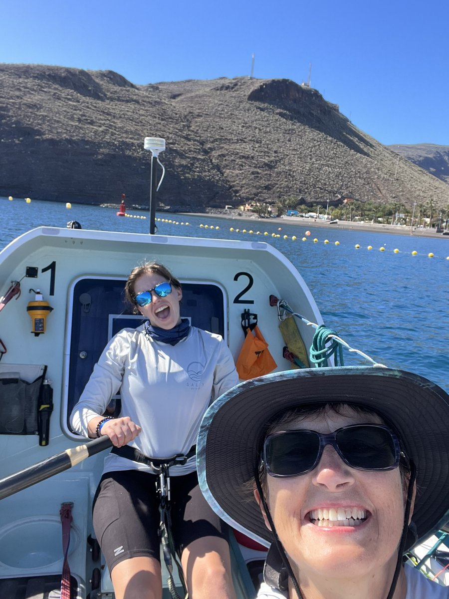 We got to row Emma! Took her for a short spin yesterday just off La Gomera to check her systems. Our watermaker now works. Phew! Autotiller issues still to fix but we have time. Race start now moved to 13 Dec! #WorldsToughestRow #Atlantic2023 #OceanWomen