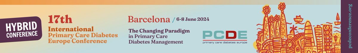 Meet the thought leaders in T2D management in PC community setting. Connect with your peers #PCDEconference in Barcelona,  6-8 June
REGISTER NOW for super early bird fee:shorturl.at/fnLS0
SUBMIT YOUR ABSTRACT: shorturl.at/iuCL7
€1000 Best Abstract Award #pcdeurope