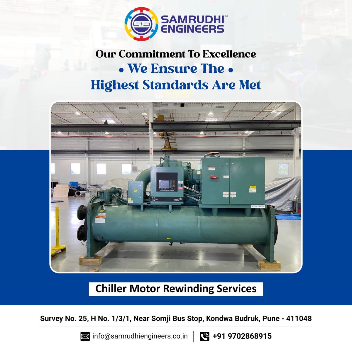 samrudhi_engr's tweet image. 🔧 Exciting News! 📷 Samrudhi Engineers now offers top-notch Chiller Motor #Rewinding Services! 📷📷 Is your  giving you a headache? 📷 Our skilled technicians at #SamrudhiEngineers📷❄️✨