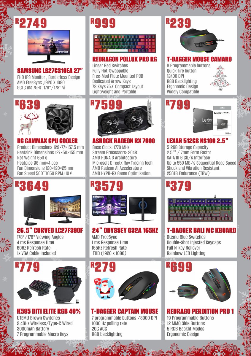 PrellerIt's tweet image. Dont Miss Out on our HO HO HO Santa Savings !
Visit us In-Store or Online for More Amazing Offers !
Preller IT Solutions
📷  051 492 3398  / WhatsApp 063 017 3933
📷  Preller Square - Shop 15
📷   Online@prelleritsolutions.co.za
prelleritsolutions.co.za