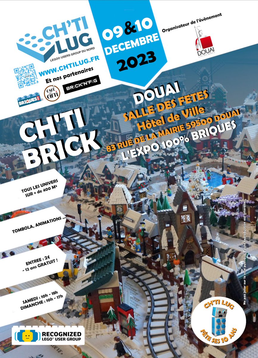 Ce weekend, expo Lego en même temps que le marché de Noël de Douai !
Dans la salle des fêtes de l'hôtel de Ville
#lego #chtibrick #douai