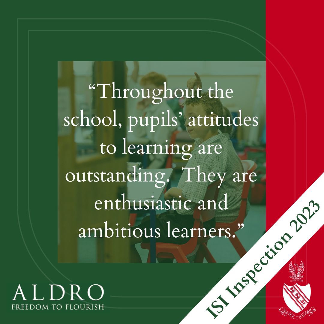 Take a look at our latest ISI inspection report summary on our website and the link in our bio. ‘Excellent’ in all areas.

issuu.com/aldroschool/do…

#isiinspection2023 #excellentinallareas #aldro #surreyprepschool #boardinglife #lifeataldro