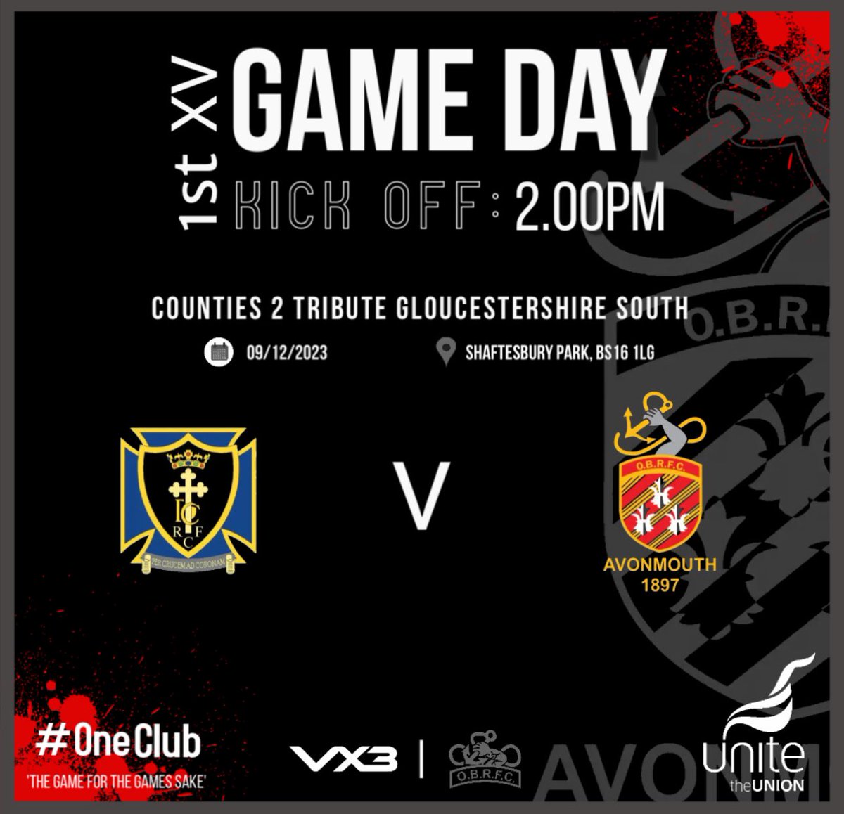 🔊It's Game Day!!!🔊 Avonmouth Old Boys 1st XV Vs @DingsCrusaders (A) 📆 9th Dec ⏰ KO: 2pm 📍 BS16 1LG 🏆 Counties 2 Tribute Gloucestershire South @GRFUrugby @swsportsnews