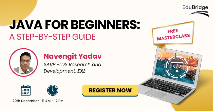 EduBridgelearn's tweet image. Embark on your Java learning journey with our Masterclass! 🚀
Don't miss out on this exciting opportunity!
Register Now : edubridgeindia.zoom.us/meeting/regist…
#Masterclass #CollectionsInJava #CollectionFrameworkInJava #DesignPatternsInJava #JavaLanguage #MultilevelInheritanceInJava