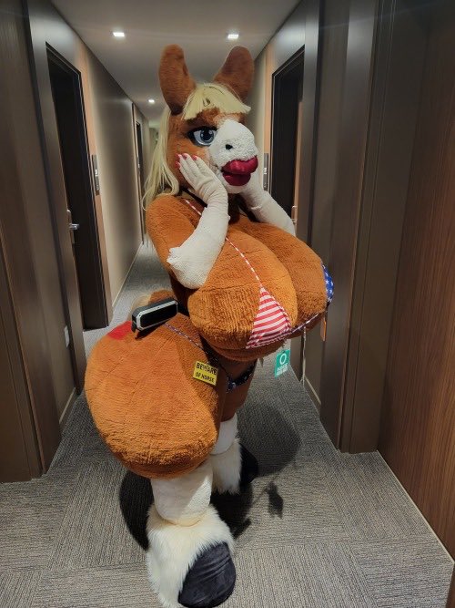 darth_vaughn's tweet photo. @SneakyBeags Here is me and my fursona “Mommy Mare” getting ready for last years Anthrocon https://t.co/68skFbkqh4