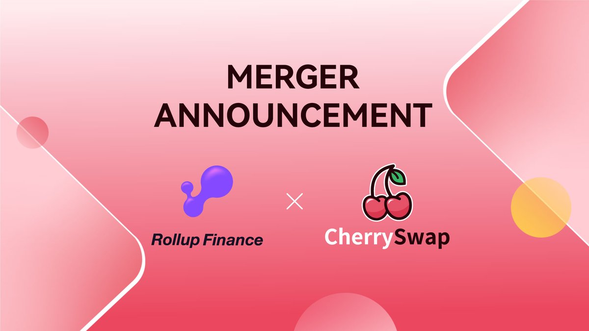 👉Merger deal between #CherrySwap and @Rollup_Finance has been signed!🎉🎉 We're excited about all the ways we will enhance & expand this beloved product together on @zkSync There are challenges ahead, journey with us!👯 Read about the details below:cherryswapnet.medium.com/57d3c2f8fef7