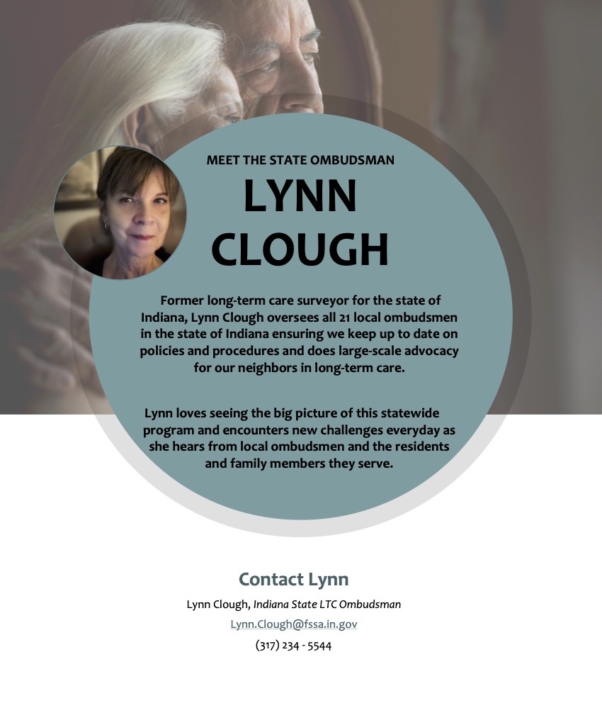 INOmbudsman's tweet image. "I feel fortunate to be able to work with a team of people who are passionate about their advocacy for residents of nursing homes and licensed assisted living facilities," says our director, @LynnClough3,  "I learn from the Ombudsmen every day." Read more: facebook.com/photo?fbid=368…