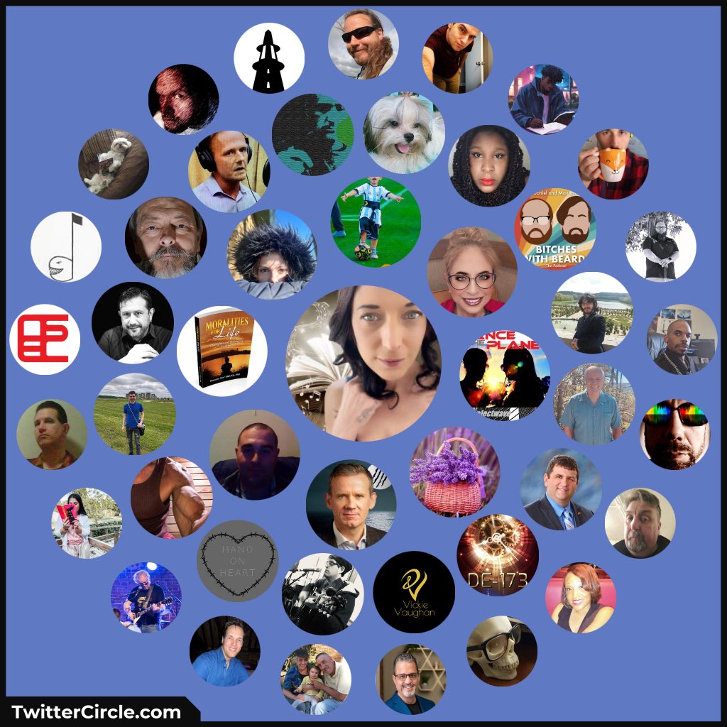 lisamariehaden's tweet photo. This weeks generated circle and I’m thrilled to see some familiar and some of my favourite faces 🥰

Circle 1
1. @psd2814
2. @SempaiGreg
3. @LaurettaDavide
4. @Dr_Elkhatib1
5. @BlesiRebekah
6. @neusologist
7. @MaryLSchmidt
8. @electwave_music
Circle 2
9. @JGMoran4
10. @handonheartrock
11. @LHaverda
12. @TheocharisGP
13. @BooksGomez
14. @kyt_wright
15. @SUnfortunates
16. @phil_osifer
17. @TeacupPh
18. @iamMsAshley
19. @BeardedBitchPod
20. @alihamdoun2
21. @GeorgeYuhasz
22. @ferdazzle
23. @DE173JGBell
24. @VickieVErotica
Circle 3
25. @bookswithbunny
26. @Wrix2
27. @nsecmusic
28. @Greedy_Beat
29. @Audiobooks28
30. @Fosterical
31. @BlackBeacons
32. @gib1970
33. @rayder1981
34. @ParaDiffers
35. @alternativezen
36. @Bigjsav
37. @Thesolution001
38. @pmwarner
39. @pauharri
40. @fearandovercome
41. @trinityzauthor
42. @DaveBuzan
43. @RCragwall
44. @hillc79
45. @PostIndustria12