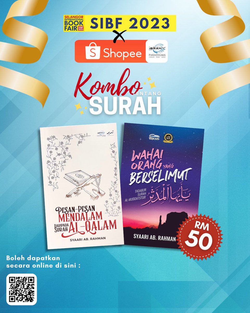 tinybaby67's tweet photo. SIB23 kali ni tiada pembelian online ke? 

Mestilah ada 🤩 cepat dapatkan kombo kombo best di link shopee sebelum promosi tamat esok! 

 🛒🛍 Pembelian online:

1️⃣ Shopee Paradigma Ibrah
https://t.co/lpKIndJKhC

2️⃣ Onpay Paradigma Ibrah
https://t.co/U2cbWf8fDj

#sibf23 #pbas2023 https://t.co/0eyPSnXXAv