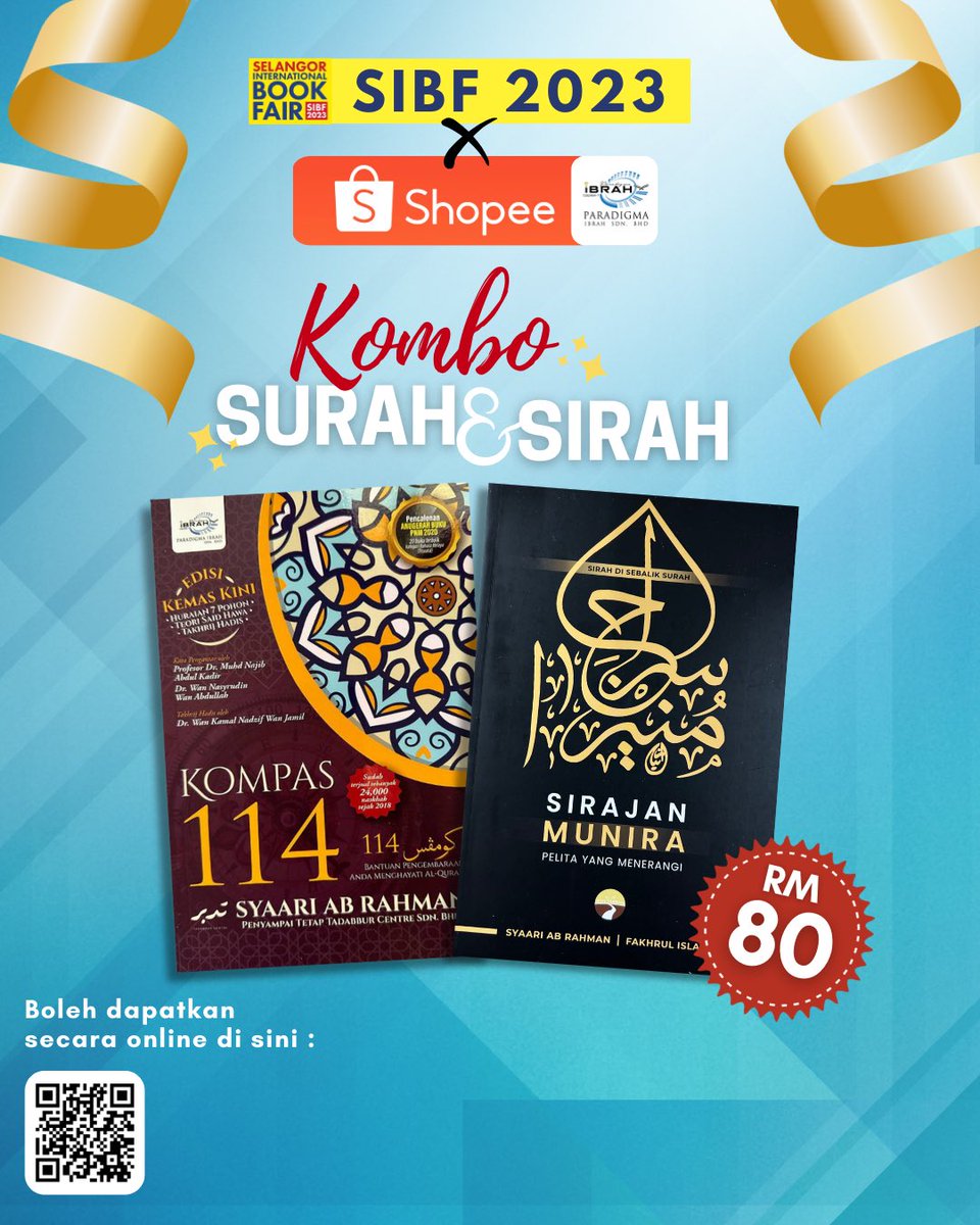 tinybaby67's tweet photo. SIB23 kali ni tiada pembelian online ke? 

Mestilah ada 🤩 cepat dapatkan kombo kombo best di link shopee sebelum promosi tamat esok! 

 🛒🛍 Pembelian online:

1️⃣ Shopee Paradigma Ibrah
https://t.co/lpKIndJKhC

2️⃣ Onpay Paradigma Ibrah
https://t.co/U2cbWf8fDj

#sibf23 #pbas2023 https://t.co/0eyPSnXXAv