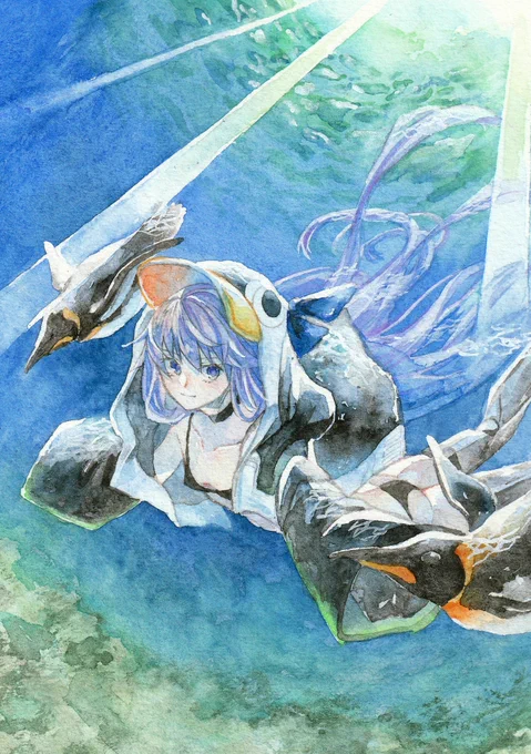 水彩のλリリスでした!#今年も残りわずかなので今年一番伸びた絵を貼る見た絵描きさんも強制でやる 